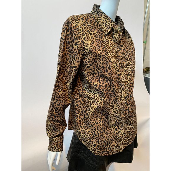 Chaps Classics Leopard Shirt sz Lg - Picture 4 of 13